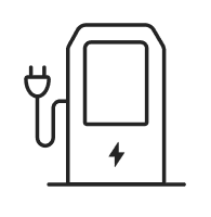 Smart electrical outlet icon with a lightning bolt, symbolizing energy efficiency and connectivity.